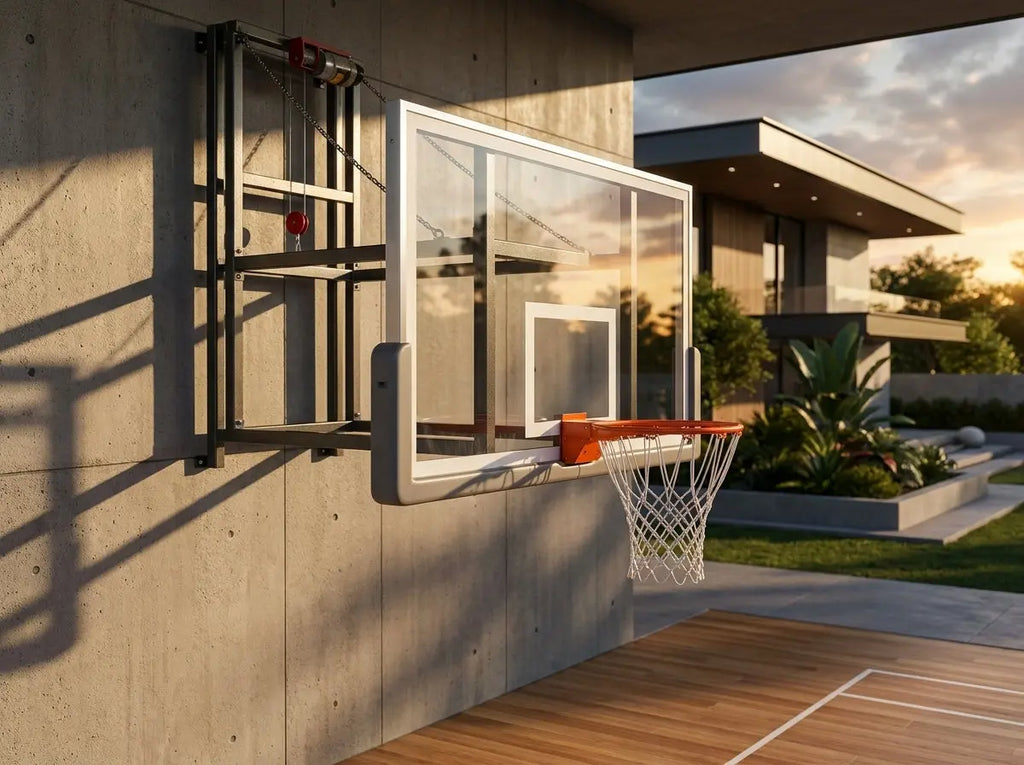 Motorlu Duvara Monte Katlanır Basketbol Potası | Profesyonel Sistem Saha Ekipmanları