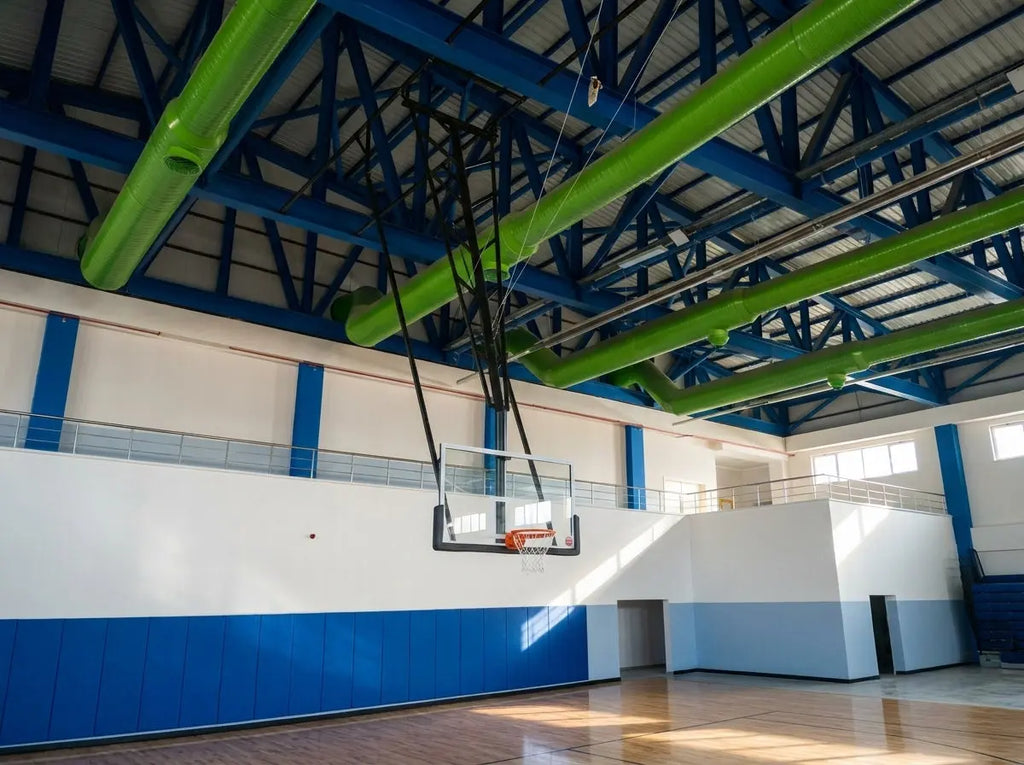 Tavana Katlanır Motorlu Basketbol Potası | Nizami Ölçü Profesyonel Sistem Saha Ekipmanları